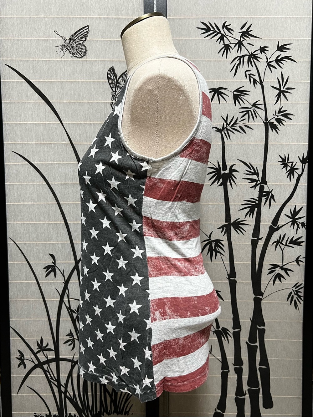 [Spense Knits] American Flag Stars & Stripes Sleeveless Tank Top